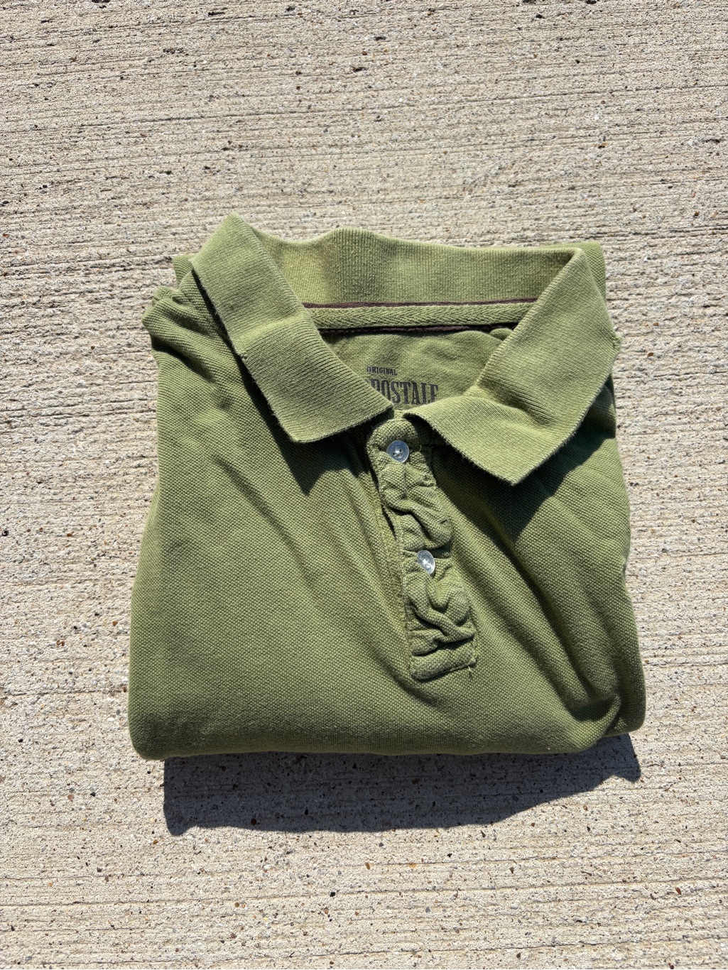 Olive Green Aeropostale Cotton Polo